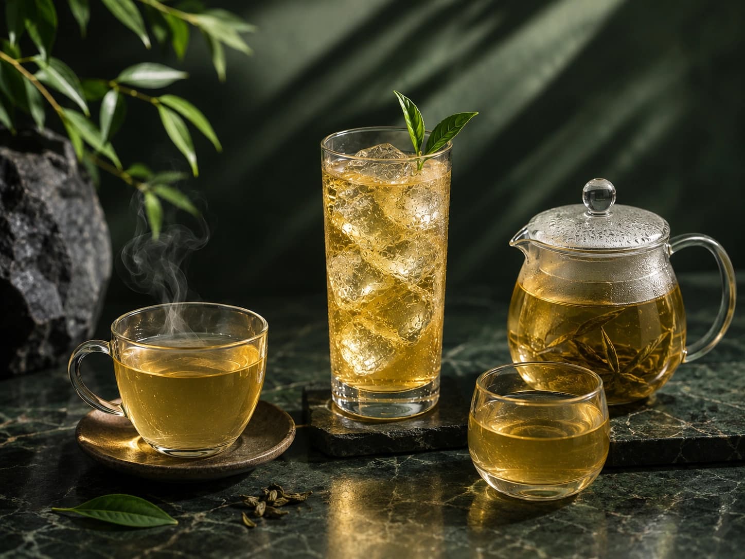One whole-leaf base. Three ways to drink it.
